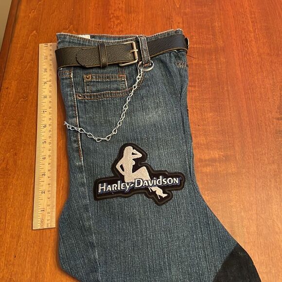 Handmade Harley Davidson Christmas Stocking - Picture 4 of 4